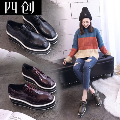 2017新款單鞋女鞋子低幫鞋韓版時尚學生休閑運動鞋百搭防滑學生鞋 四創(chuàng)坡跟單鞋型號【價格 圖片 品牌 報價】-蘇寧易購四創(chuàng)服飾鞋帽樸云專營店